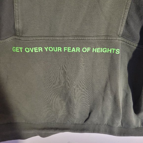 Nike Air Drawstring Hoodie Women's XL Green Colorblock Long Sleeve Cotton Blend - Picture 4 of 8